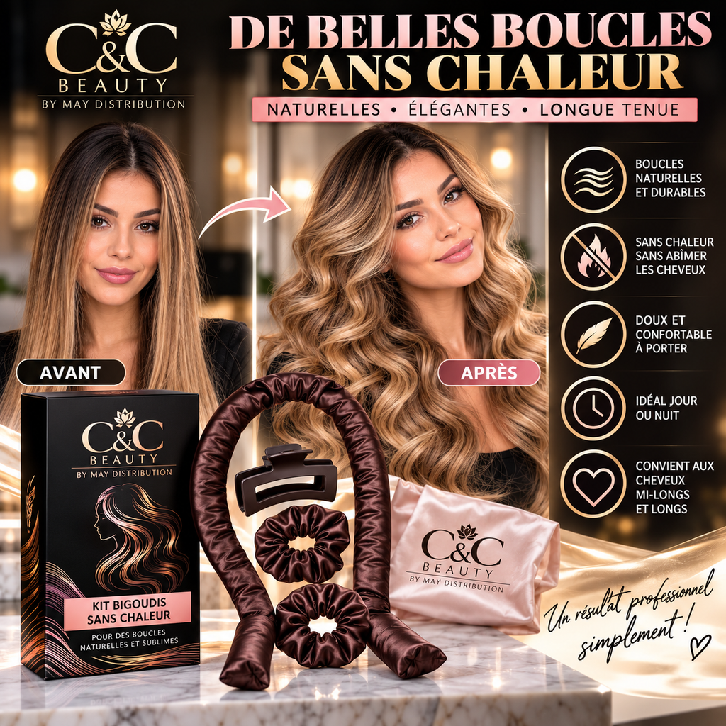 KIT BOUCLES SANS CHALEUR EN SATIN-C&C bEAUTY